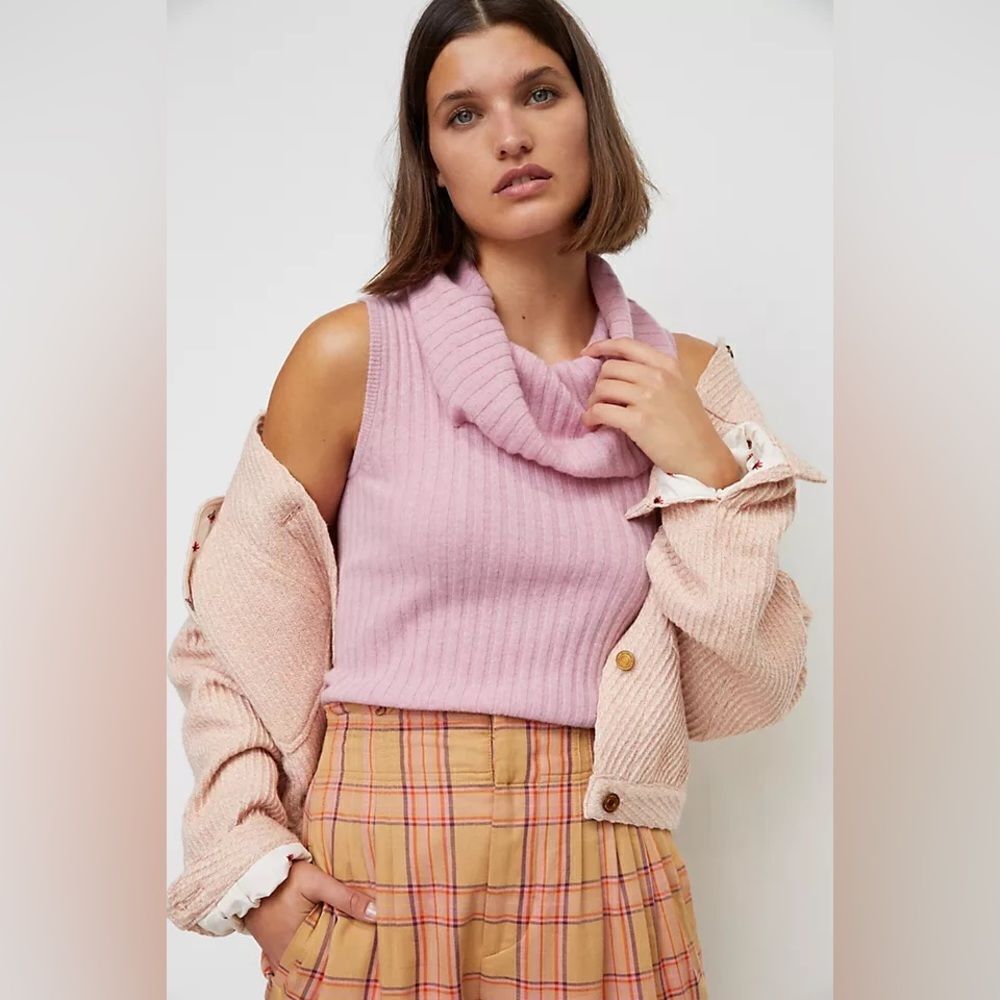NWT Anthropologie Emerie 100% Cashmere Cowl Neck Sweater Tank